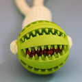 Hondenspeelgoed, Interactieve snoepjesballen van henneptouw, Rubberen lekkende ballen voor kleine honden, Kauwspeelgoed, Bijtbestendig speelgoed voor het reinigen van de tanden van huisdieren, Bijtbestendige speelgoedbal voor huisdieren, Honden, Puppy's Nexora Store