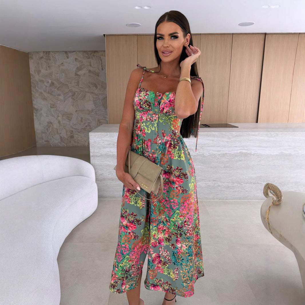 Off-neck kleur bedrukte slipjurk Nexora Store