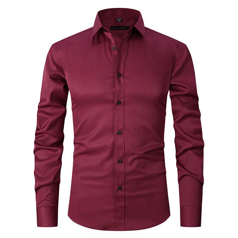 Men's Stretch Shirt Long Sleeve Non-ironing Slim Fit Nexora Store