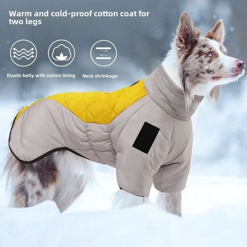 Waterdichte grote hondenjas warme winterjas reflecterend voor honden in de sneeuw