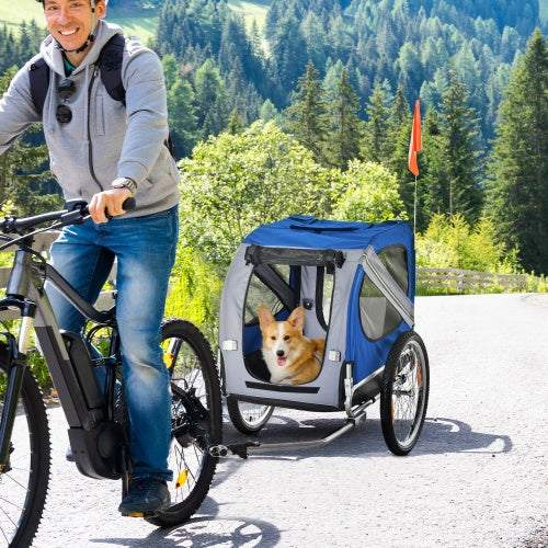 Aosom Hondenfietskar Huisdierenkar Fietskar Bagagedrager Bevestiging Voor Reizen Met 3 Ingangen Grote Wielen Voor Off-Road & Gaasscherm Ritchy's Shop