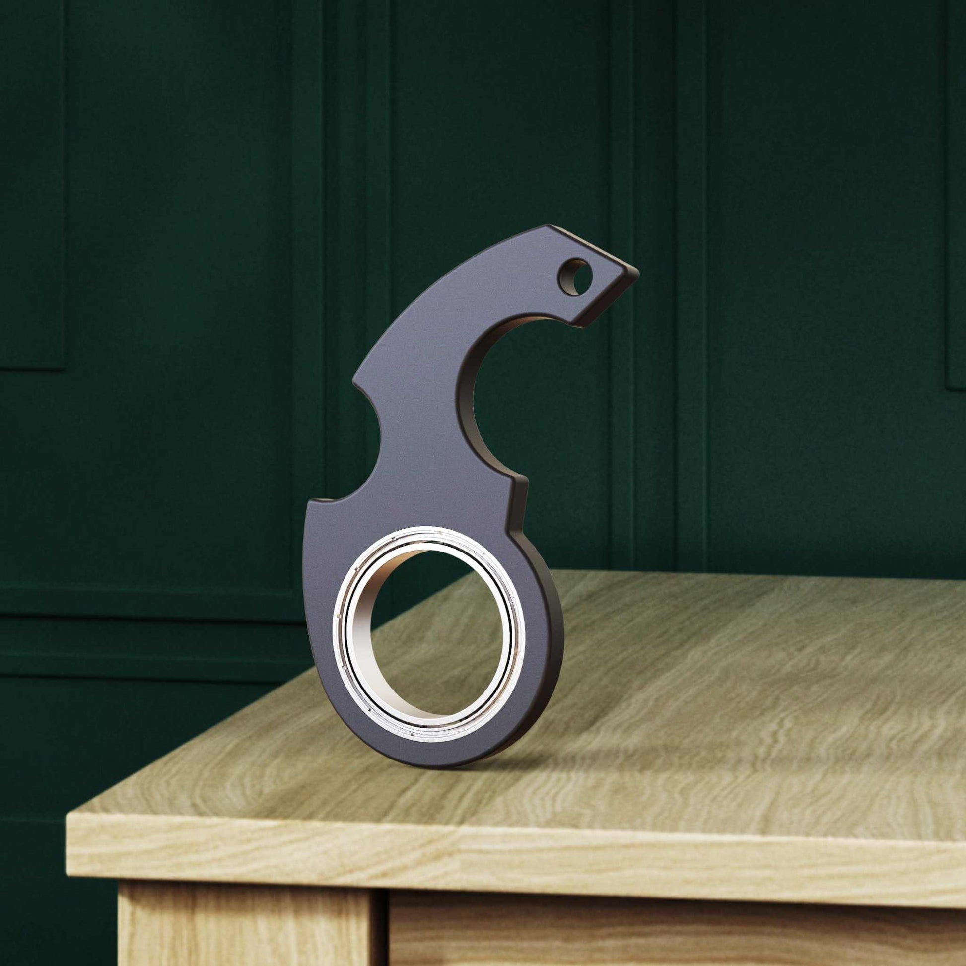 Zwarte kunststof Fidget Spinner speelgoed sleutelhanger voor angstvermindering en concentratieverbetering