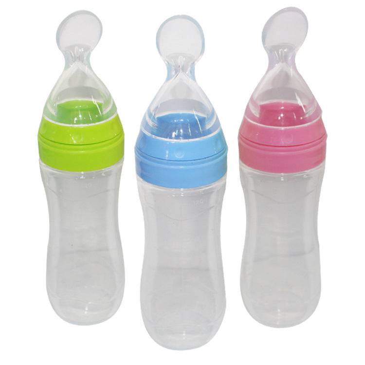 Babylepel Flessenvoeder baby feeding bottle with silicone spoon and 120ml capacity