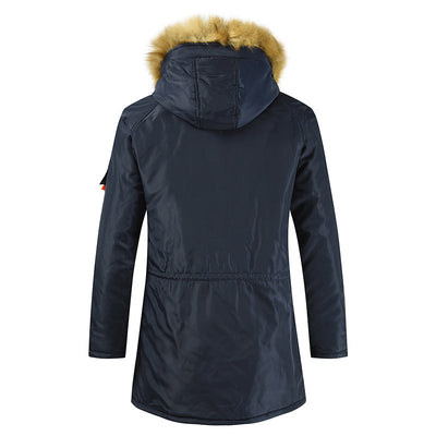 Middellange katoenen gewatteerde jas voor heren, dikke, warme fluwelen jas Nexora Store