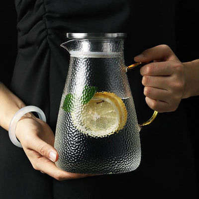 Gehamerde hittebestendige glazen pot voor koude dranken Nexora Store