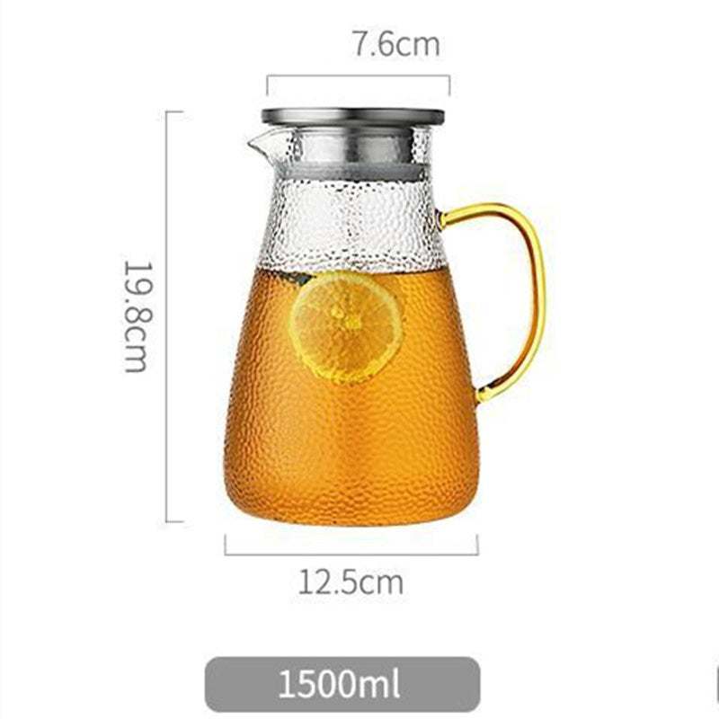 Gehamerde hittebestendige glazen pot voor koude dranken Nexora Store