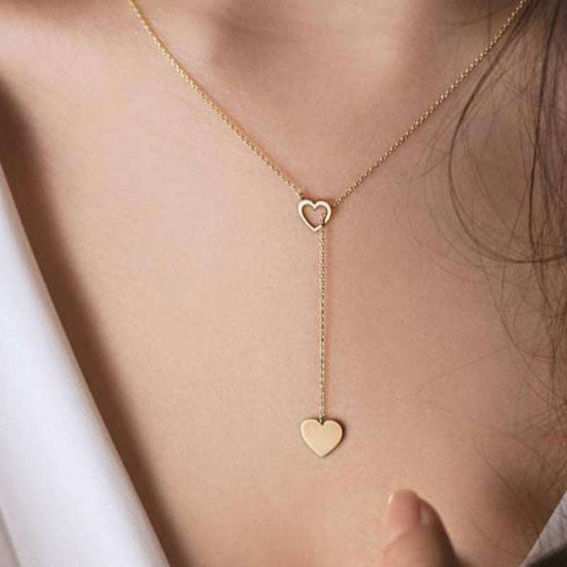 Long Pendant Heart-Shaped Necklaces Pendants For Women Simple Design Necklace Stylish Stainless Steel Jewelry Party Gift Nexora Store