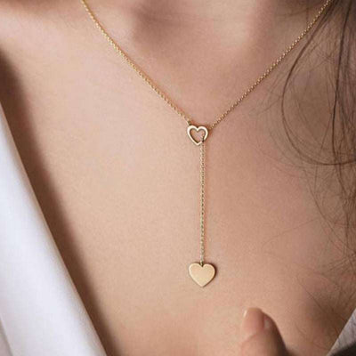 Long Pendant Heart-Shaped Necklaces Pendants For Women Simple Design Necklace Stylish Stainless Steel Jewelry Party Gift Nexora Store