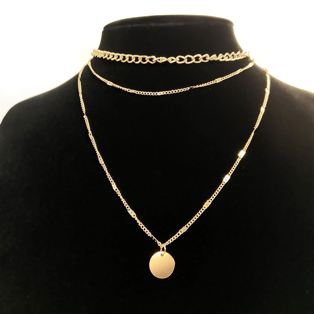 Vrouwen meerlaagse ketting in modieuze schijf hanger sleutelbeen ketting kettingen persoonlijkheid sieraden Nexora Store