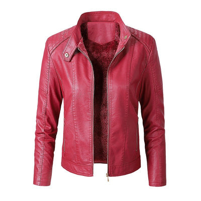 Nieuwe leren jassen voor dames, plus fluwelen jassen, modieuze PU leren jassen voor dames Ritchy's Shop