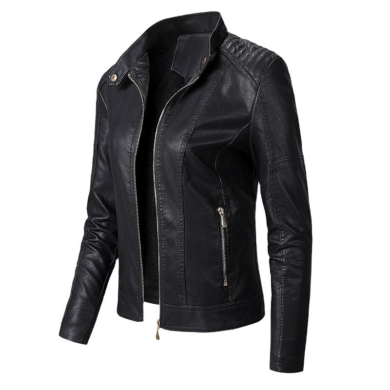 Nieuwe leren jassen voor dames, plus fluwelen jassen, modieuze PU leren jassen voor dames Ritchy's Shop