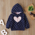 Hartvormige print capuchon rits jassen meisjes lange mouwen warme bovenkleding kinderkleding Nexora Store