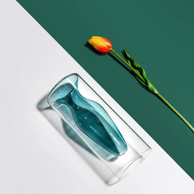 Woonaccessoires Nordic Ins Kleurrijke glazen transparante vaas Woonkamer Eettafel Gedroogde bloemen Hydrocultuur vazen Ritchy's Shop