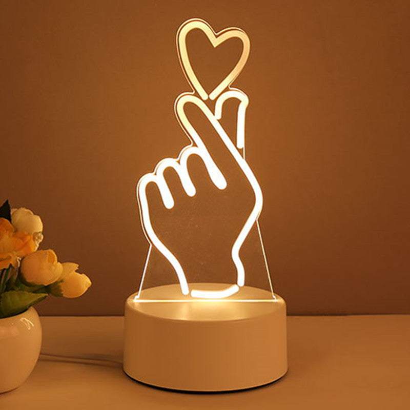 3D-lamp van acryl, USB-lednachtlampje, neonreclamelamp, kerstdecoratie voor kamerdecoratie, Valentijnsdagcadeaus Nexora Store