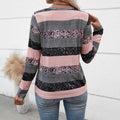 Gestreepte V-hals 3D-geprinte casual trui Nexora Store