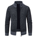 Thickened Plaid Print Jacket Cardigan Fashion Slim Fit Zipper Stand Collar Sweater Winter Men's Casual Long Sleeve Knitted Top Clothing Nexora Store
