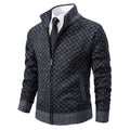 Thickened Plaid Print Jacket Cardigan Fashion Slim Fit Zipper Stand Collar Sweater Winter Men's Casual Long Sleeve Knitted Top Clothing Nexora Store