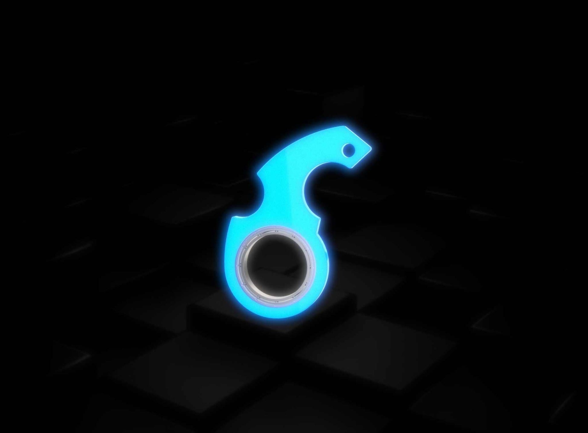 blauw lichtgevend fidget spinner speelgoed sleutelhanger met unieke vorm voor stressvermindering en concentratieverbetering