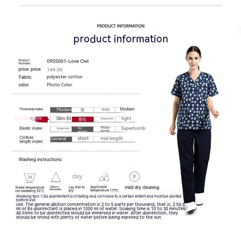 Chirurgische jas, wegwerp beschermende kleding voor huisdieren, ziekenhuiskleding, verpleegsteruniform van polyester en katoen Nexora Store