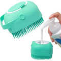 Silicone hondenshampoo massageborstel en scrubdispenser voor kort haar met zachte silicone borstelharen