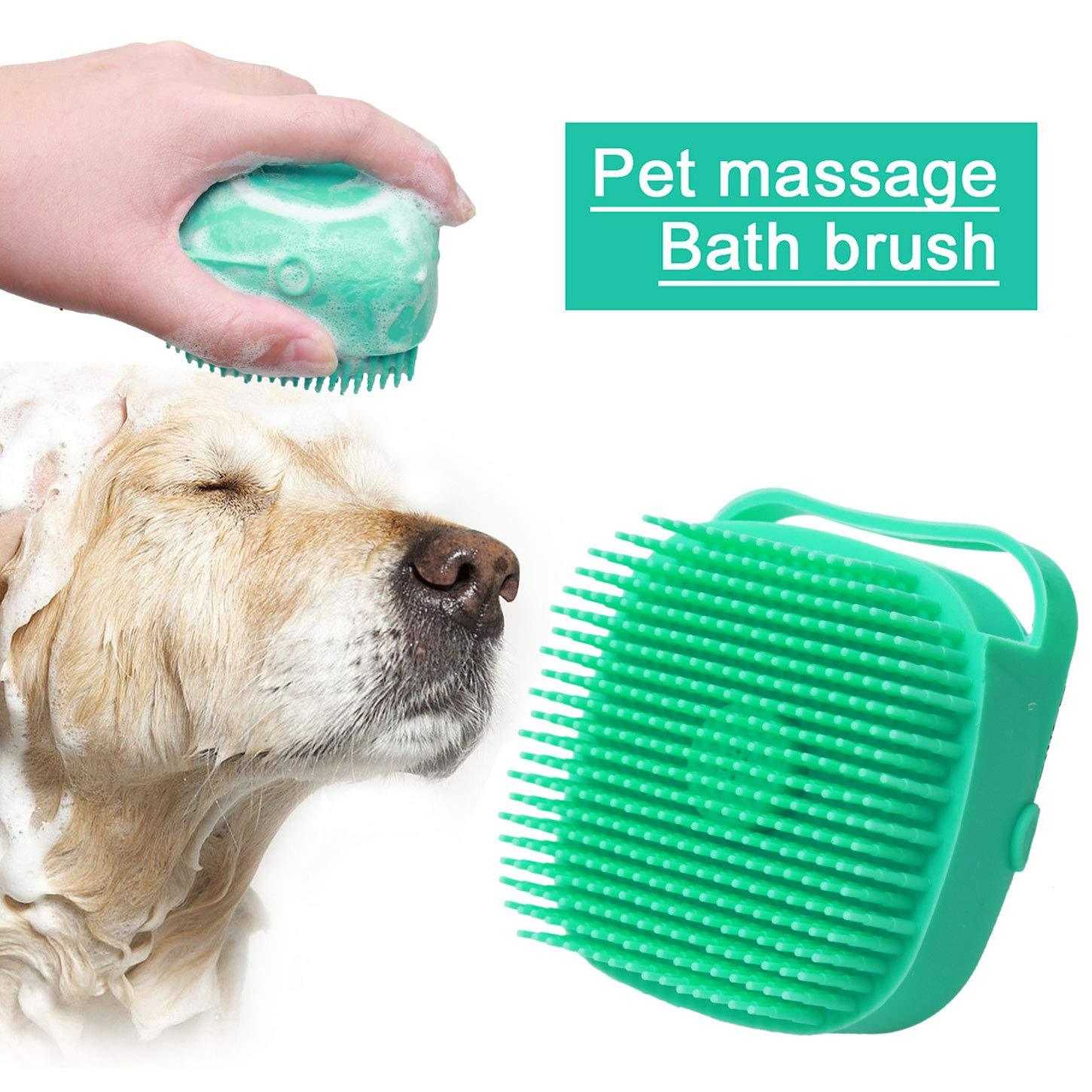 Hondenshampoo, massageborstel, kattenmassagekam, verzorgingsscrubber, doucheborstel voor het baden van kort haar, zachte siliconenborstels Ritchy's Shop