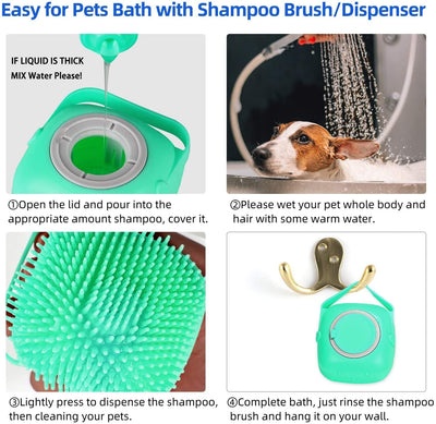 Hondenshampoo, massageborstel, kattenmassagekam, verzorgingsscrubber, doucheborstel voor het baden van kort haar, zachte siliconenborstels Ritchy's Shop
