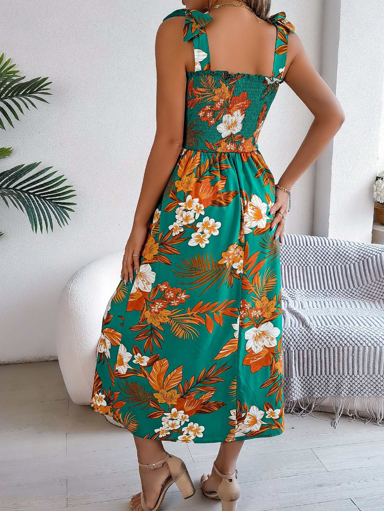 Bloemenprint jarretelle korset jurk in mode vakantie strand lange jurken zomerkleding voor vrouwen Nexora Store