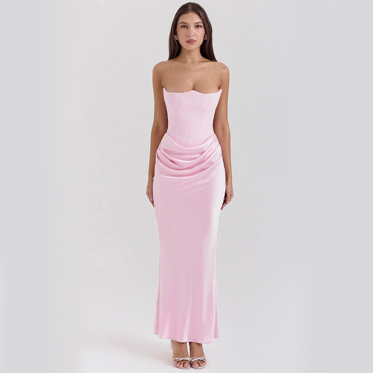 Slanke Tube Top Lange Jurk Sexy Mode Bandeau Rugloze Feestavondjurken Voor Vrouwen Kleding Nexora Store