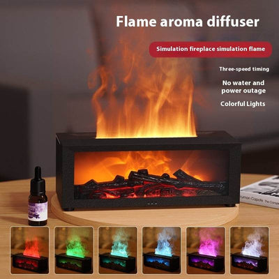 New Flame Aromatherapy Machine Colorful Essential Oil Diffuser Home Large Fog Volume Flame Humidifier 3D Flame Fireplace Machine Nexora Store