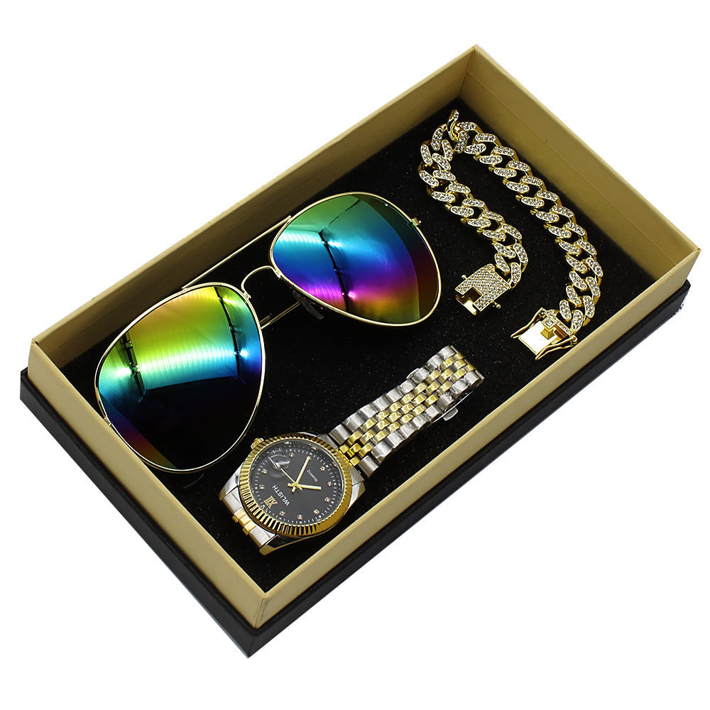 Wristwatch Glasses New Men's Watch Business Foreign Trade Sunglasses Watch Gift Box Suit Nexora Store