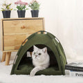 Kattententbed groen draagbare katten- en hondenbed met zachte antislip mat voor comfort en ademend zelfkoelend ontwerp