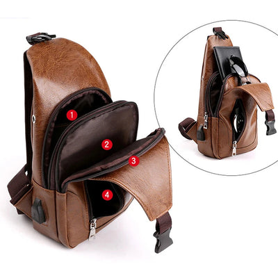 Luxe merk messenger bag leren heren borsttas vintage crossbody schoudertas heren zakelijke sling bags mannelijke casual borsttas Nexora Store