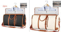 Grote reistas set in black and beige with brown handles and extra storage pouch, stylish and practical travel bag