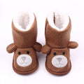 herfst winter nieuwe baby slippers with bear face and ears in brown color