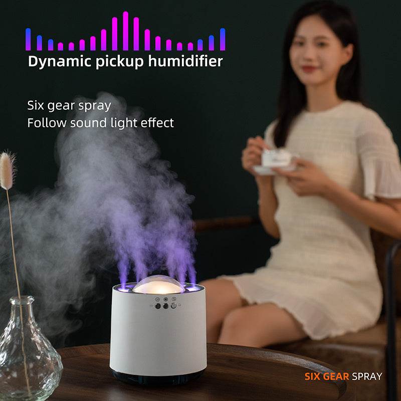 Groothandel Spraakgestuurde Kleurrijke Led Lamp Luchtbevochtiger 800ml USB Koele Mist Ultrasone Smart Home H20 H2O Dynamische Luchtbevochtiger Nexora Store
