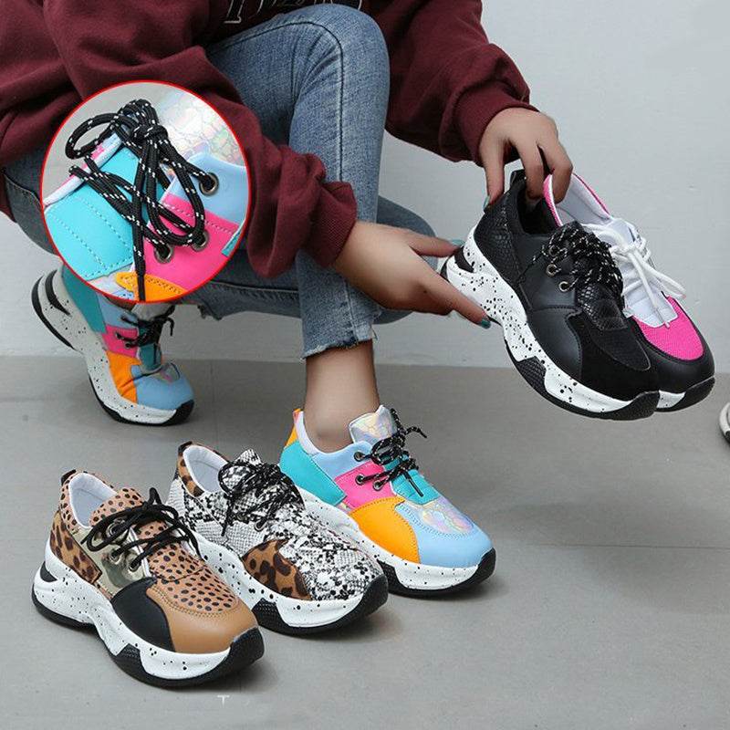 Luipaardprint Sneakers Dames Veterschoenen Wandel- en Hardloopschoenen Sportschoenen Nexora Store