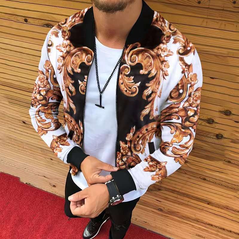 Autum Printed Casual Men's Fallwinter Jacket Coat Nexora Store