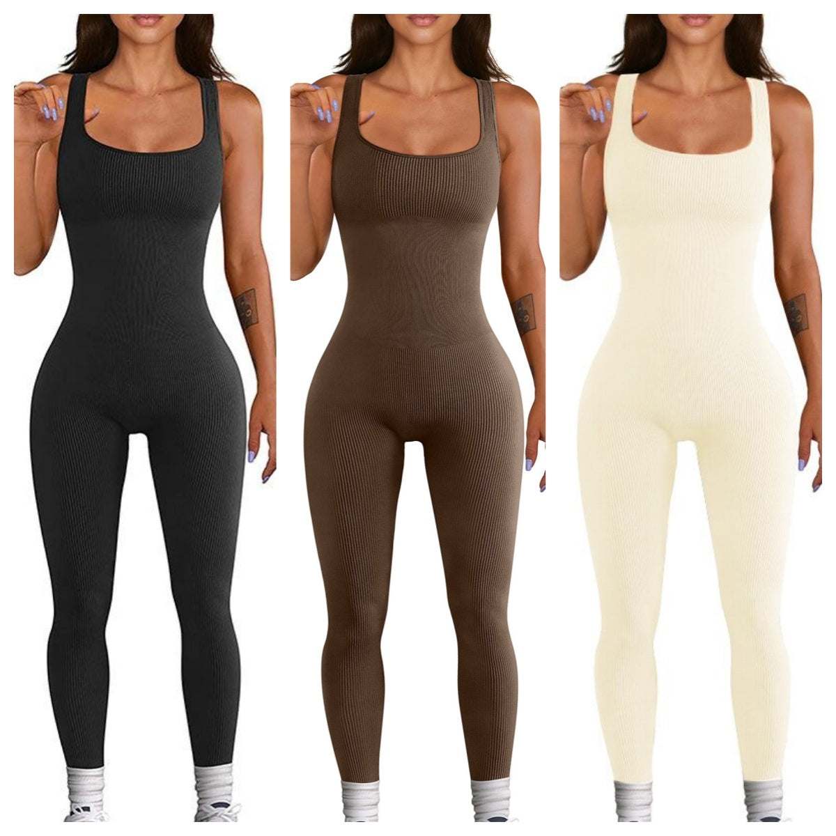 Dames tanktop met jarretels in zwart bruin en beige strak spandex vrijetijdskleding taillemodel