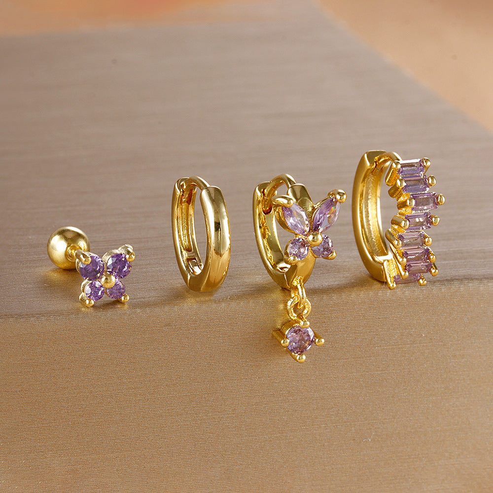 Diamond Butterfly Ear Ring Ear Clip Ear Studs Earring Set Nexora Store