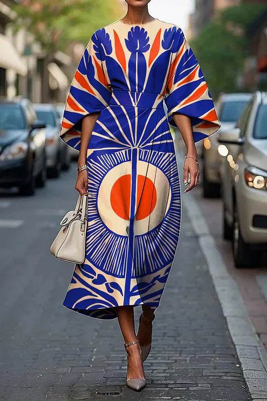 Vrouwelijke creatieve casual print elegante jurk Nexora Store