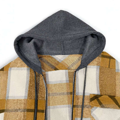 Men's Flannel Jacket Zipper Hooded Jacket Nexora Store