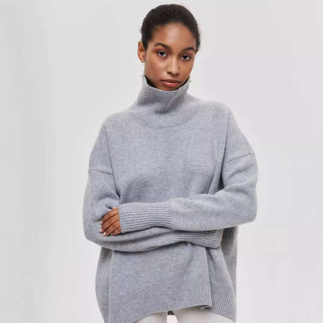 Winter Turtleneck Sweater Ins Solid Color Long Sleeve Pullover Top Women's Clothing Nexora Store