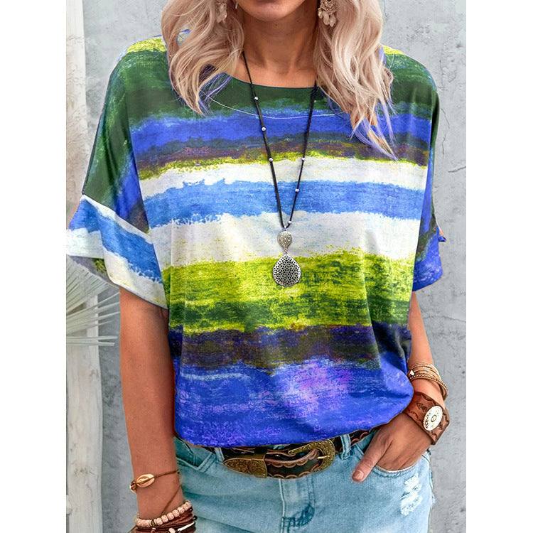 Dames T-shirt met korte mouwen en gradiëntcontrast Ritchy's Shop