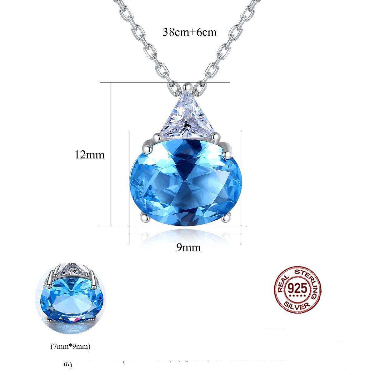 Mode S925 Zilveren Ketting Dames Ovaal Kristal Ritchy's Shop