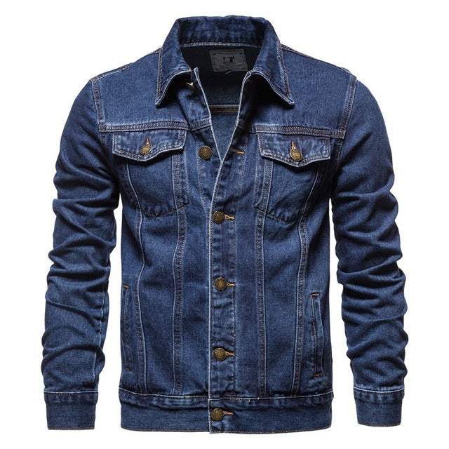 Jas Heren Casual Blue Label Jeans lichtgewicht spijkerjack zonder kraag met capuchon