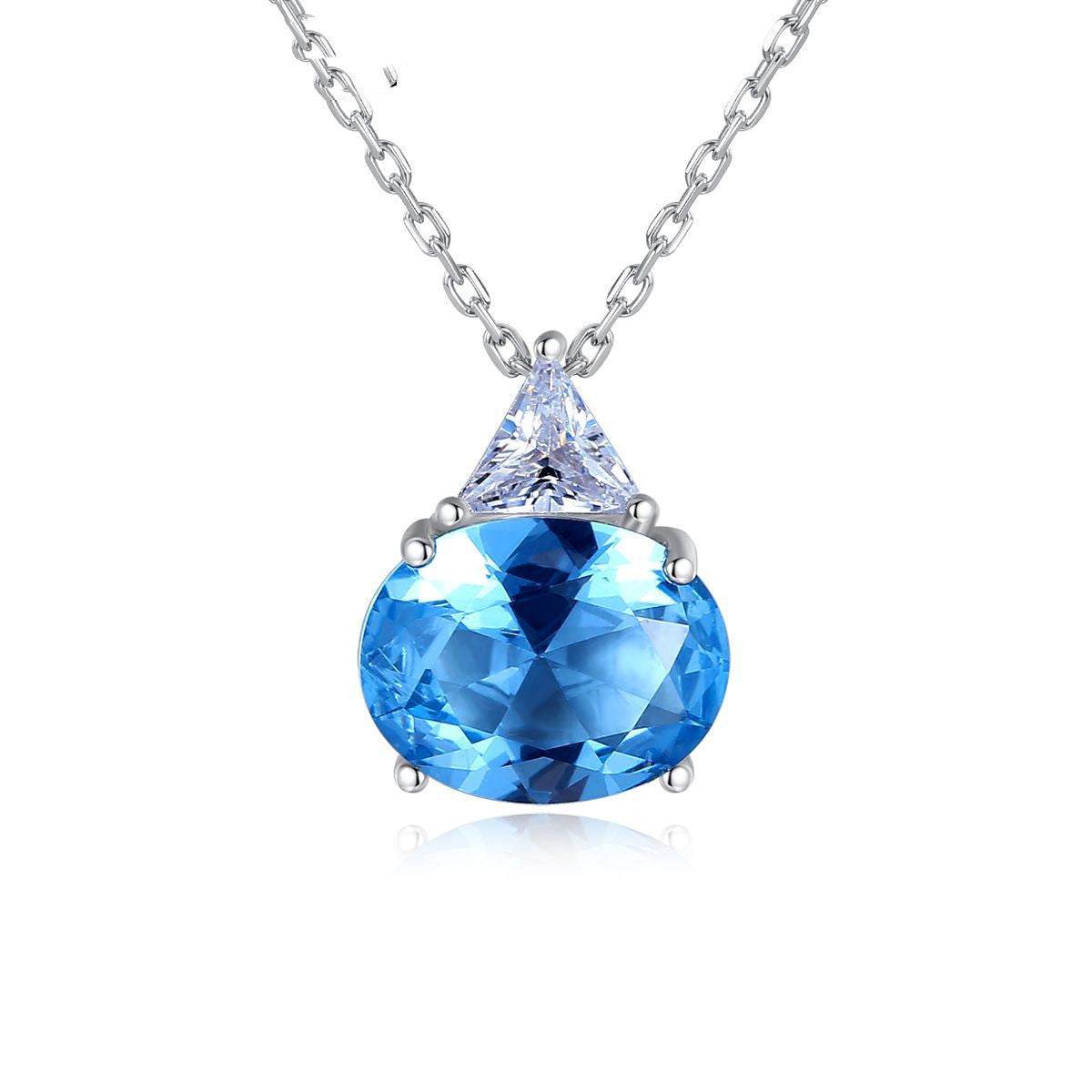 Mode S925 Zilveren Ketting Dames Ovaal Kristal Ritchy's Shop