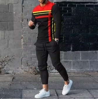 Etnische stijl bedrukte lange mouwen broekpak voor heren Ritchy's Shop