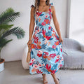 Bloemenprint jarretelle korset jurk in mode vakantie strand lange jurken zomerkleding voor vrouwen Nexora Store