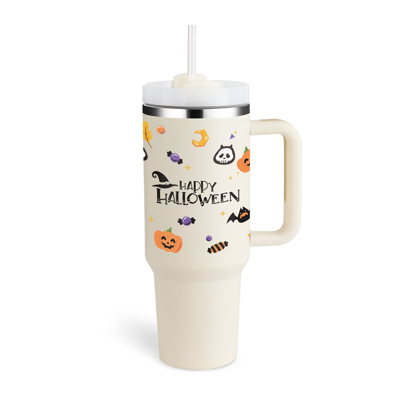 40 Oz Tumbler met handvat, rietje, geïsoleerd, roestvrij staal, morsbestendig, vacuüm koffiebeker, beker met deksel, taps toelopende mok, cadeaus voor Valentijnsliefhebbers, geschikt voor in de auto, sportschool, kantoor, reizen Ritchy's Shop