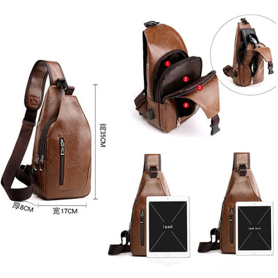 Luxe merk messenger bag leren heren borsttas vintage crossbody schoudertas heren zakelijke sling bags mannelijke casual borsttas Nexora Store